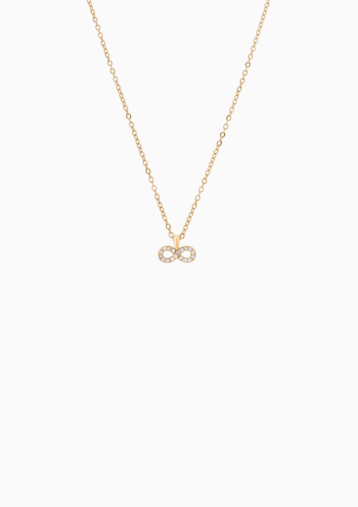 RACHEL GORRY - LAUREN INFINITY NECKLACE best gold plated tarnish and water resistant piece by Irish Jewellery brand - Lynott Jewellery
