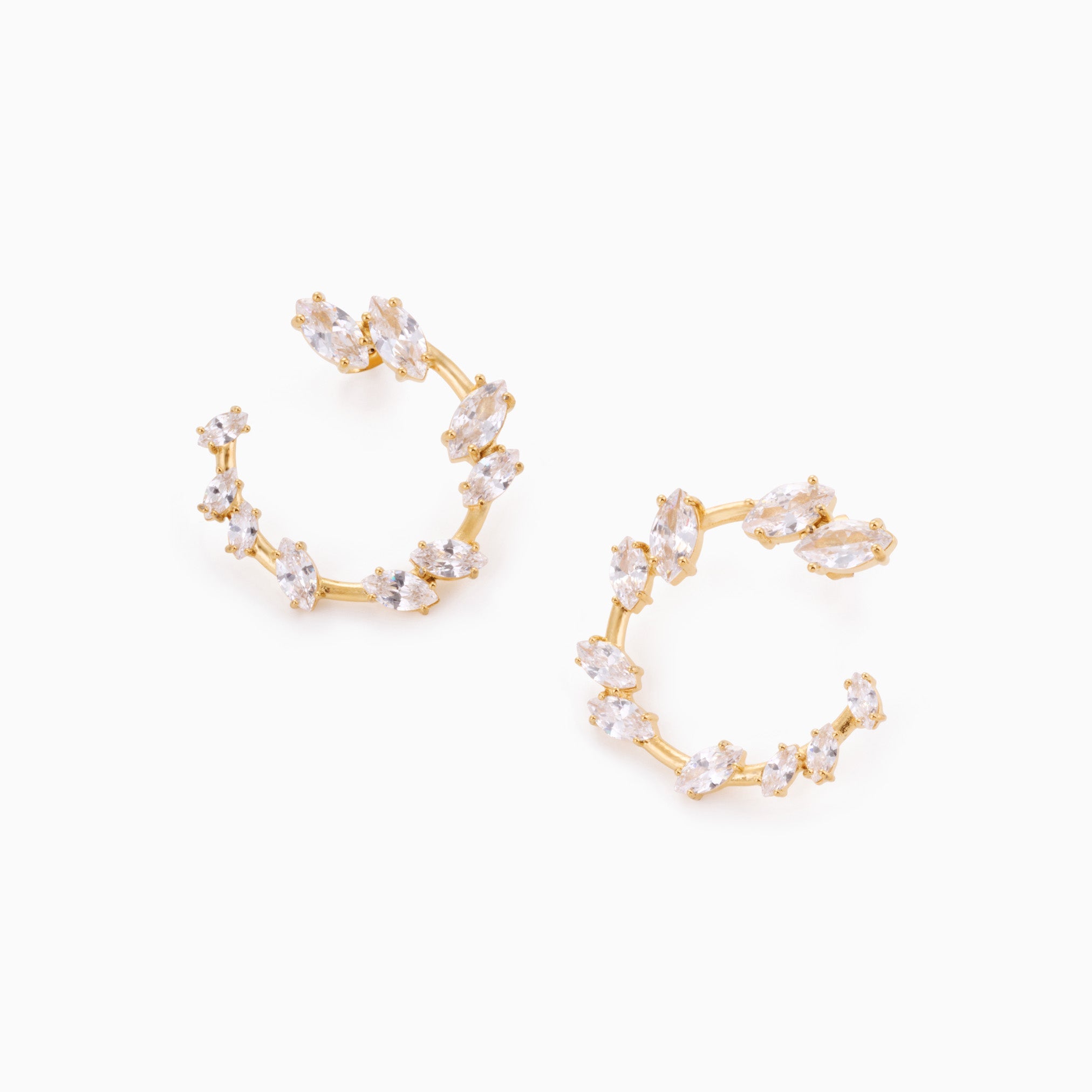 RACHEL GORRY - AIMEE MARQUISE HOOP STUD best gold plated tarnish and water resistant piece by Irish Jewellery brand - Lynott Jewellery