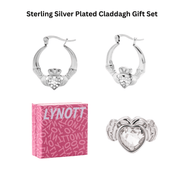 Silver Chunky Claddagh Earrings & Ring (Boxed Gift Set) best gold plated tarnish and water resistant piece by Irish Jewellery brand - Lynott Jewellery