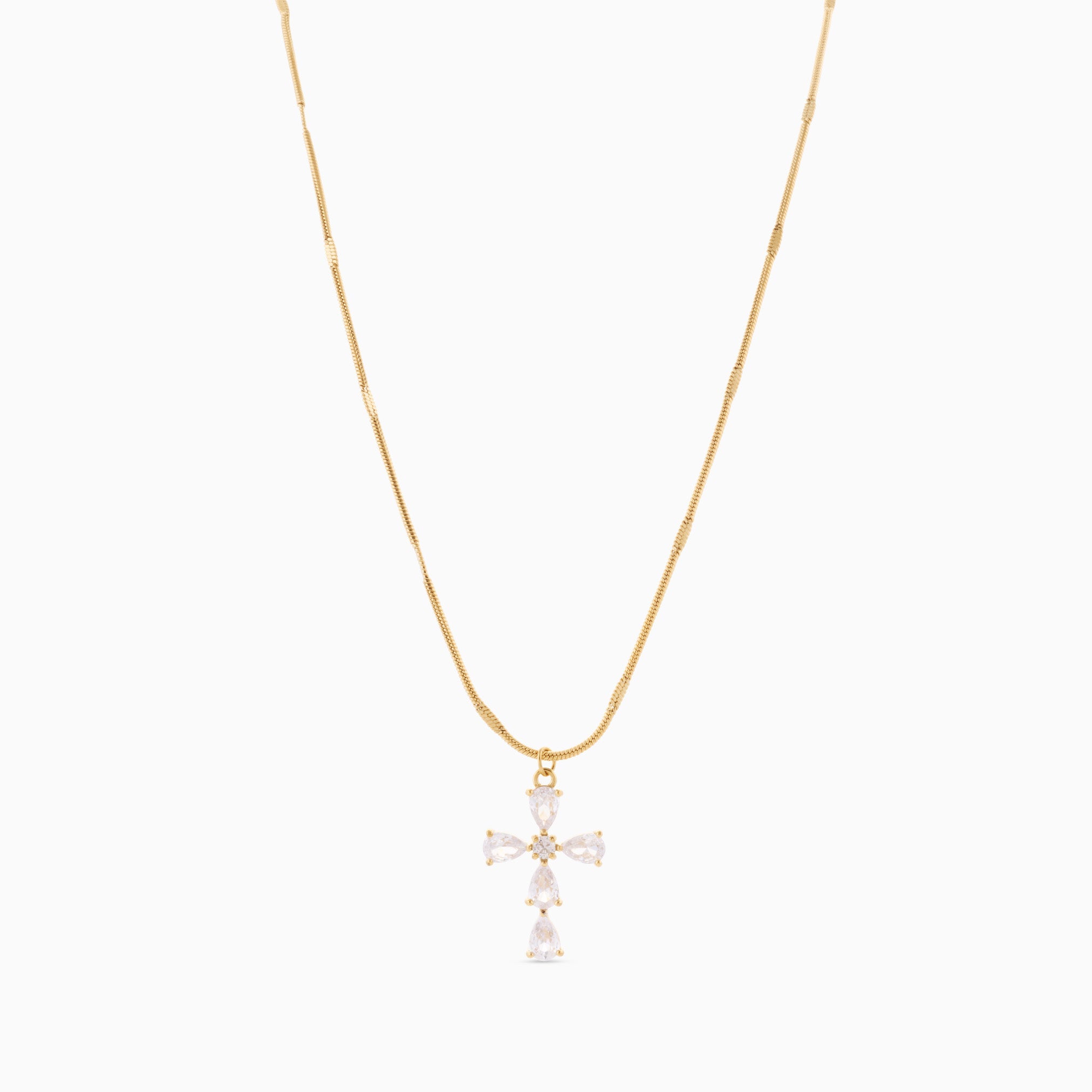 Ilusion Cross Necklace & Linear Luxe Bracelet Boxed Gift Set (Gold) best gold plated tarnish and water resistant piece by Irish Jewellery brand - Lynott Jewellery