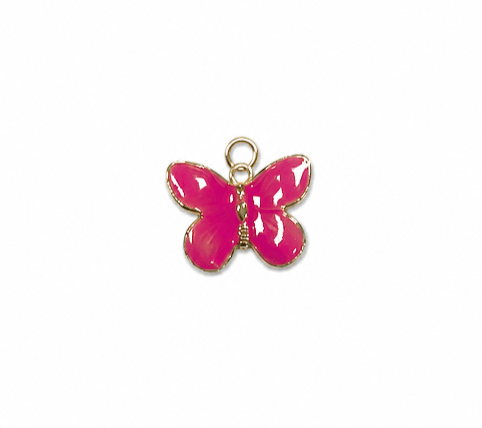 PINK BUTTERFLY CHARM best gold plated tarnish and water resistant piece by Irish Jewellery brand - Lynott Jewellery