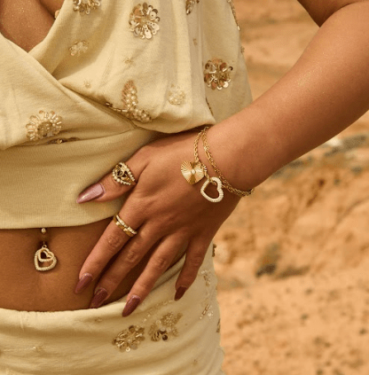 MEGAN FORTE CLARKE MOOD AND MONSTER STACKING RING best gold plated tarnish and water resistant piece by Irish Jewellery brand - Lynott Jewellery