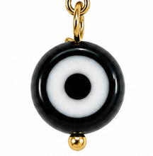 BLACK EVIL EYE MINI CHARM best gold plated tarnish and water resistant piece by Irish Jewellery brand - Lynott Jewellery