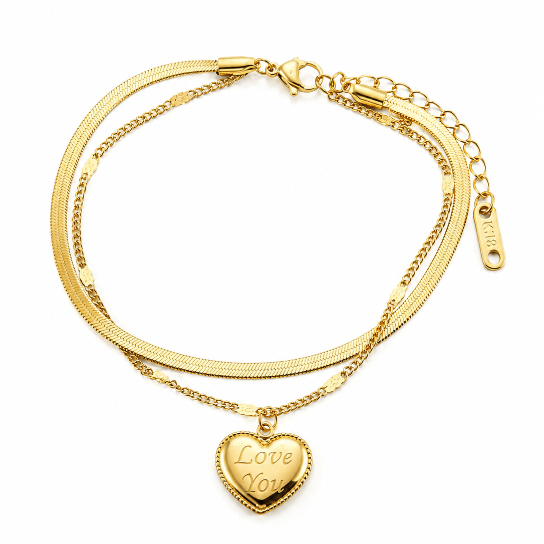 LOVE YOU BRACELET best gold plated tarnish and water resistant piece by Irish Jewellery brand - Lynott Jewellery