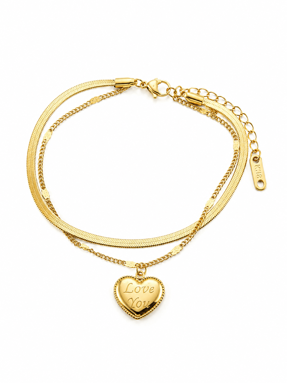 LOVE YOU BRACELET best gold plated tarnish and water resistant piece by Irish Jewellery brand - Lynott Jewellery