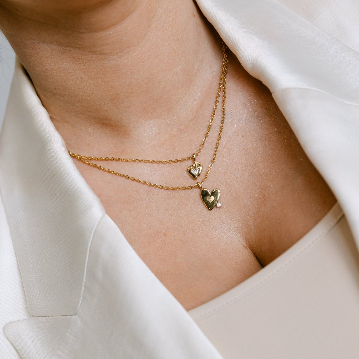RACHEL GORRY - EMILY LOVE HEART ENGRAVABLE NECKLACE best gold plated tarnish and water resistant piece by Irish Jewellery brand - Lynott Jewellery