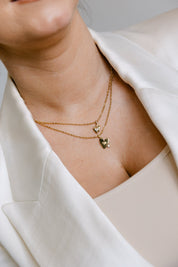 RACHEL GORRY - EMILY LOVE HEART ENGRAVABLE NECKLACE best gold plated tarnish and water resistant piece by Irish Jewellery brand - Lynott Jewellery