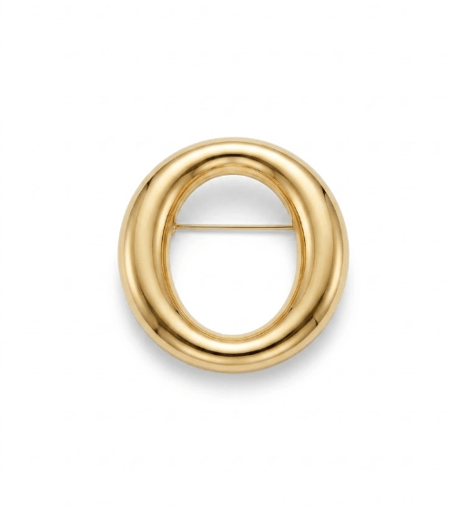 CIRCLE CHUNKY BROOCH best gold plated tarnish and water resistant piece by Irish Jewellery brand - Lynott Jewellery