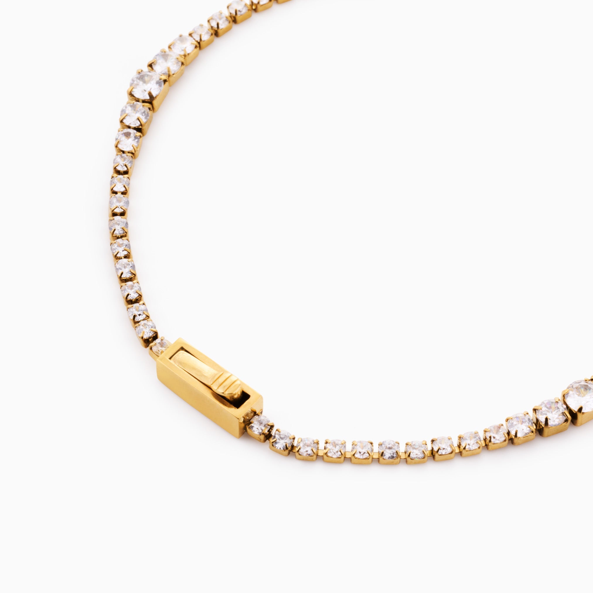 REGINA LUXE TENNIS BRACELET best gold plated tarnish and water resistant piece by Irish Jewellery brand - Lynott Jewellery
