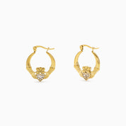 Gold Chunky Claddagh Earrings & Ring (Boxed Gift Set) best gold plated tarnish and water resistant piece by Irish Jewellery brand - Lynott Jewellery
