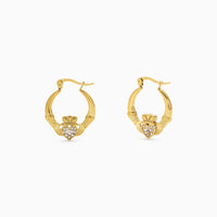 Gold Chunky Claddagh Earrings & Ring (Boxed Gift Set) best gold plated tarnish and water resistant piece by Irish Jewellery brand - Lynott Jewellery