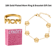 Gold Mom Ring & Bracelet (Boxed Gift Set) best gold plated tarnish and water resistant piece by Irish Jewellery brand - Lynott Jewellery
