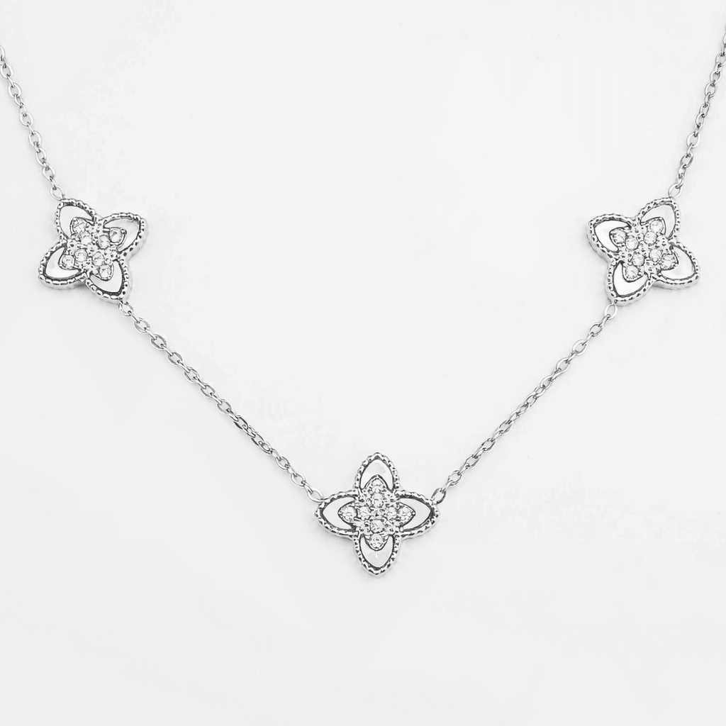White Clover Necklace & Adjustable Ring Boxed Gift Set (Silver) best gold plated tarnish and water resistant piece by Irish Jewellery brand - Lynott Jewellery