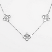 White Clover Necklace & Adjustable Ring Boxed Gift Set (Silver) best gold plated tarnish and water resistant piece by Irish Jewellery brand - Lynott Jewellery