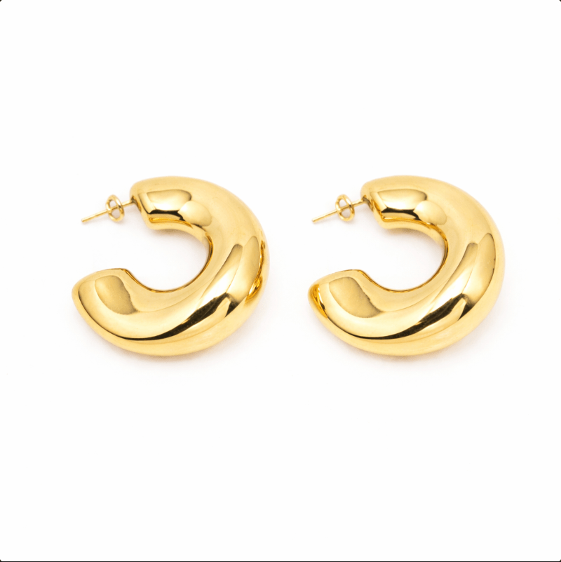 KATJA MIA LUNA HOOPS best gold plated tarnish and water resistant piece by Irish Jewellery brand - Lynott Jewellery
