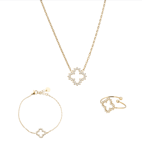 Good Fortune Set best gold plated tarnish and water resistant piece by Irish Jewellery brand - Lynott Jewellery