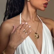Power Stack Ring Set best gold plated tarnish and water resistant piece by Irish Jewellery brand - Lynott Jewellery
