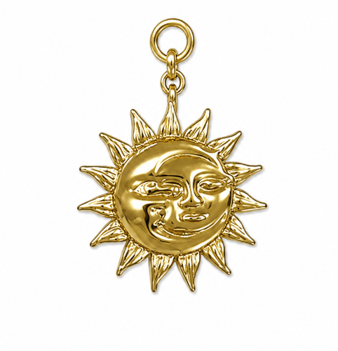SUN AND MOON CHARM best gold plated tarnish and water resistant piece by Irish Jewellery brand - Lynott Jewellery