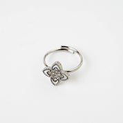 White Clover Studs & Adjustable Ring Boxed Gift Set (Silver) best gold plated tarnish and water resistant piece by Irish Jewellery brand - Lynott Jewellery