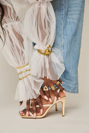 KATJA MIA FROZEN IN TIME BANGLE best gold plated tarnish and water resistant piece by Irish Jewellery brand - Lynott Jewellery