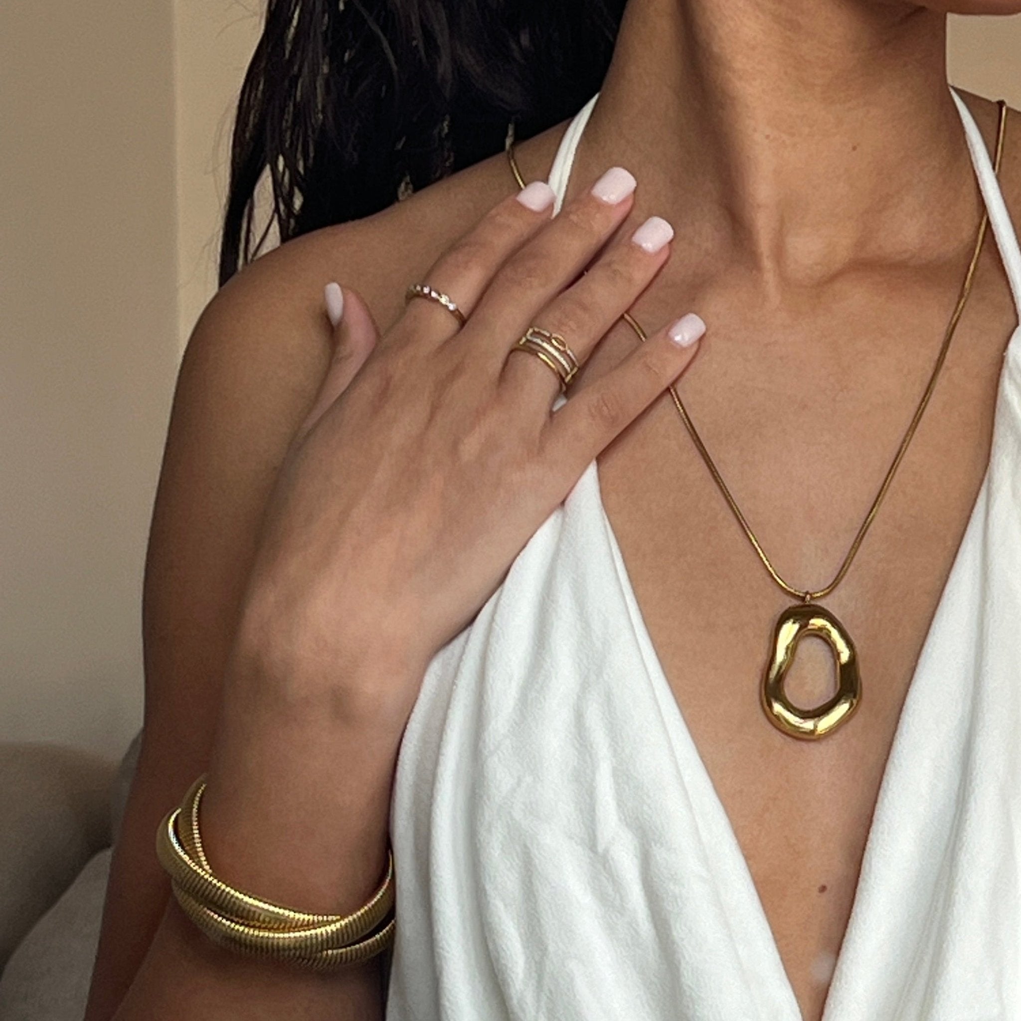 Power Stack Ring Set best gold plated tarnish and water resistant piece by Irish Jewellery brand - Lynott Jewellery