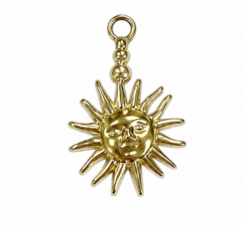 SUN CHARM best gold plated tarnish and water resistant piece by Irish Jewellery brand - Lynott Jewellery