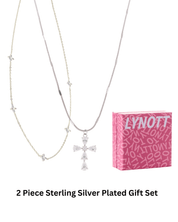 Silver Cross Necklace + Dainty Necklace (2 Piece Boxed Gift Set) best gold plated tarnish and water resistant piece by Irish Jewellery brand - Lynott Jewellery