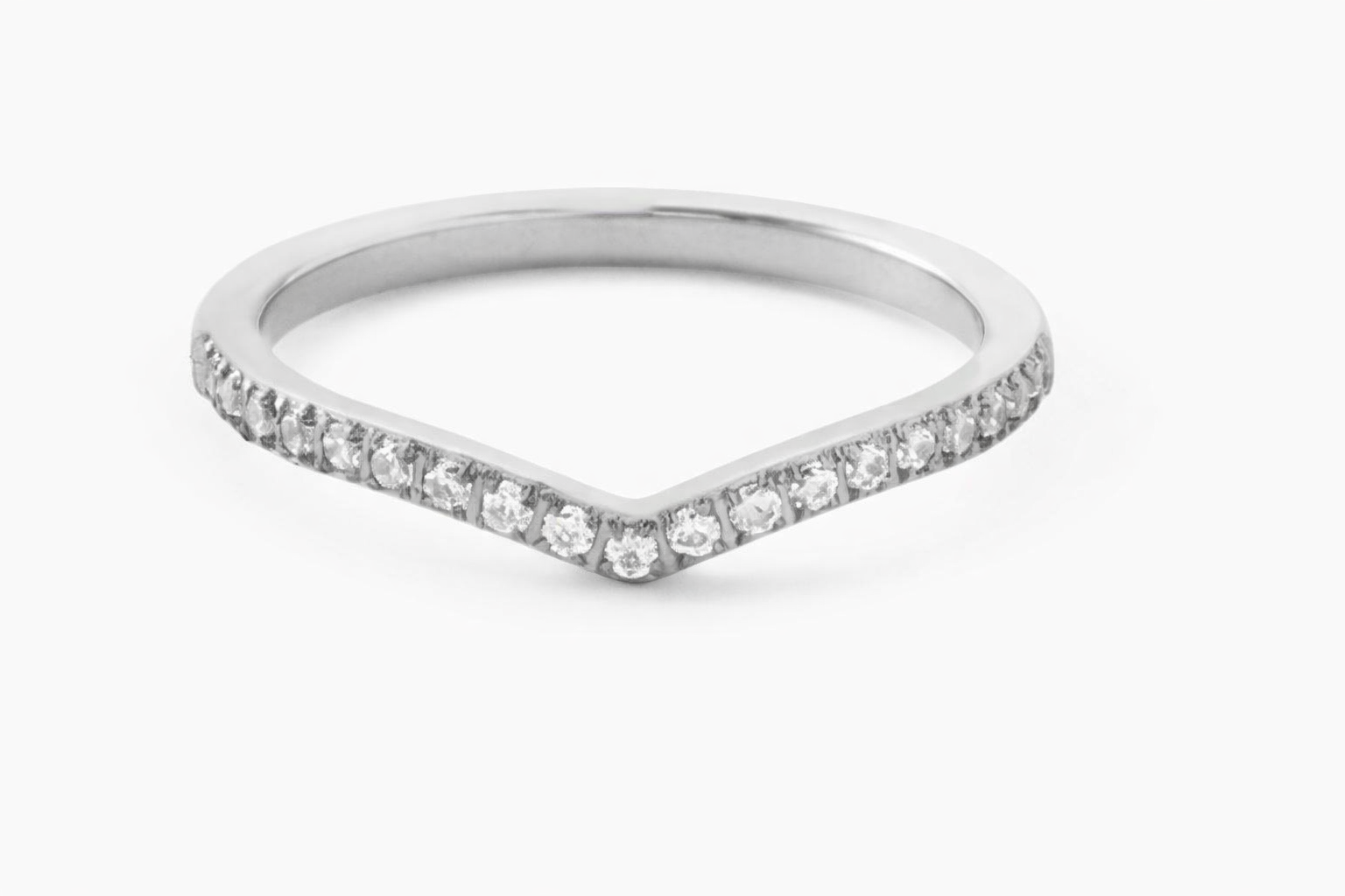 CRYSTAL WISHBONE RING